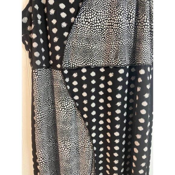 Cato Womens Black/White Sleeveless Asymmetrical Patterned Dress Size 18/20W - Picture 3 of 10